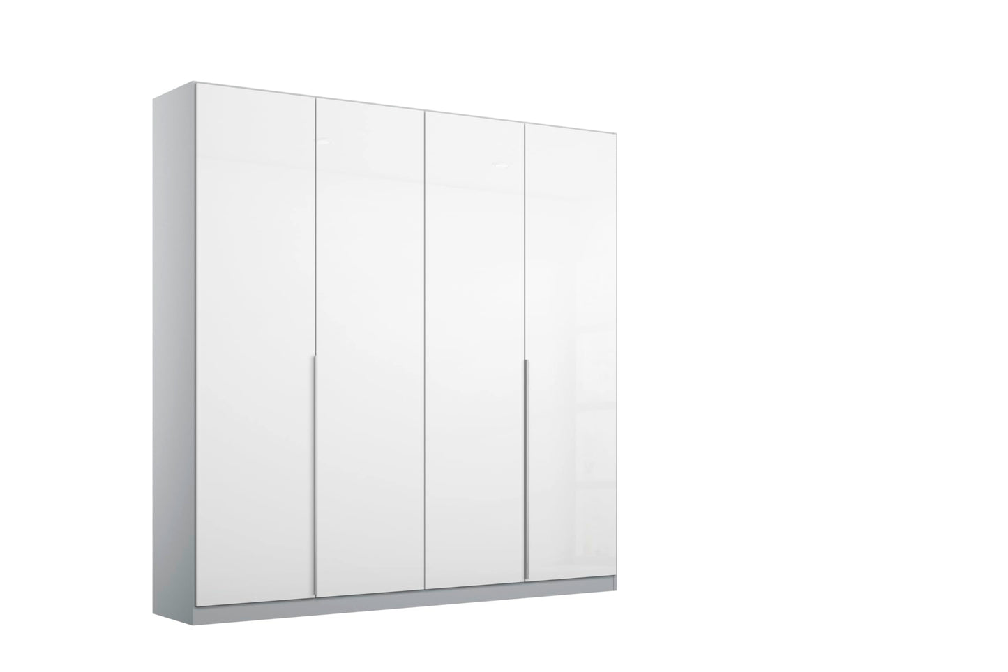 Rauch Möbel Alabama Hinged Door Wardrobe, White High Gloss / Grey, 2 Doors, Includes Basic Accessory Pack of 1 Clothes Rail and 1 Shelf, 91 x 210 x 54 cm (W x H x D)