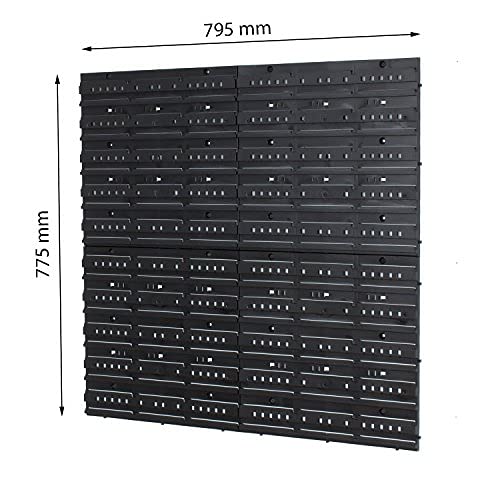 Box with Lid + Wall Shelf, 80 x 80 cm, Stacking Boxes, Storage System, Blue / Black / Red