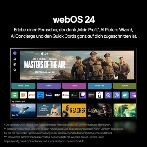 LG 65NANO81T6A TV 65 Inch (165 cm) NanoCell TV (α5 Gen7 4K AI Processor, webOS 24, HDR10, up to 60Hz) [Model Year 2024]