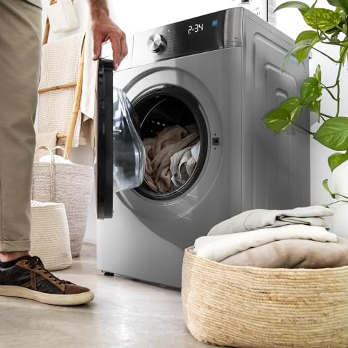 Cecotec Frontlader-Waschmaschine 10 kg Bolero DressCode 10800 Inverter Steel A, 1400 U/min, 16 Prog, Energieeffizienzklasse A, Inverter Plus Motor, SteamMax, Intelligentes Waschen und Ladungsdetektor