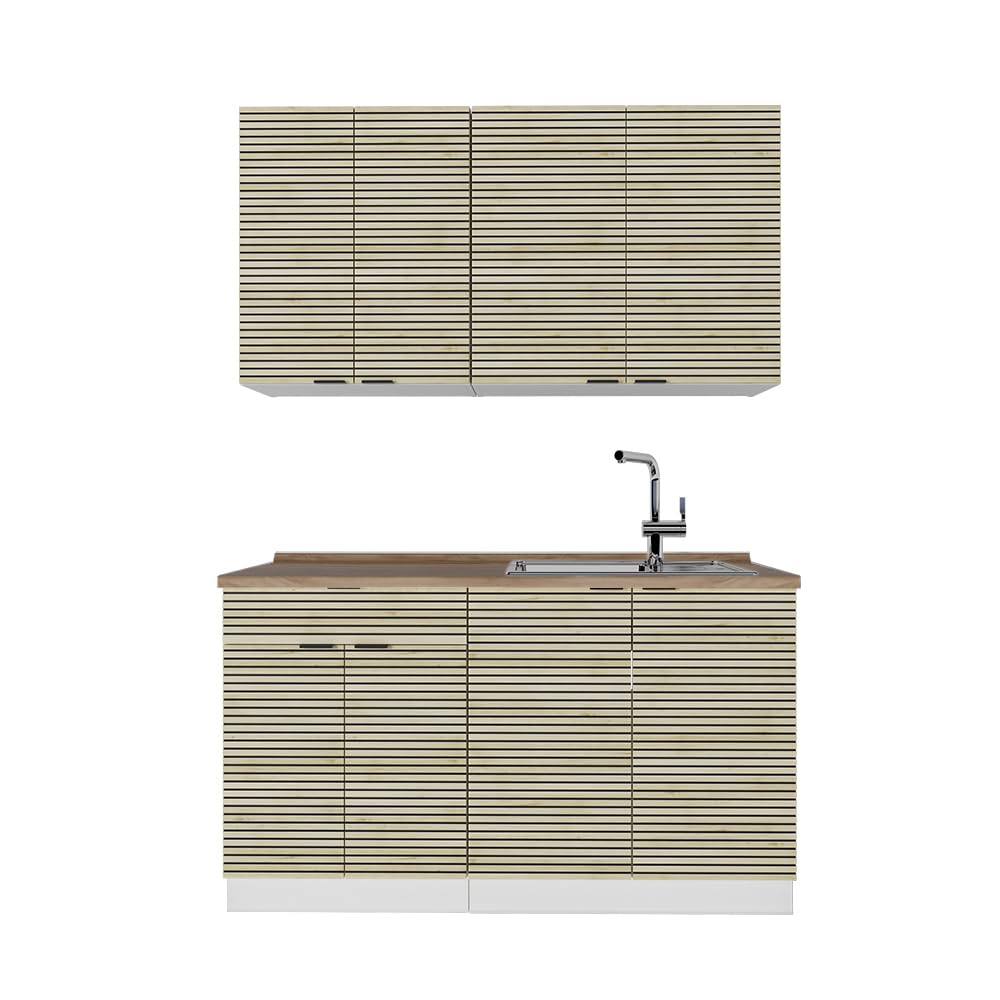 Vicco Fame-Line Single Built-In Kitchen Unit, 140 cm, High-Gloss Fame-Line (Anthracite, High Gloss)