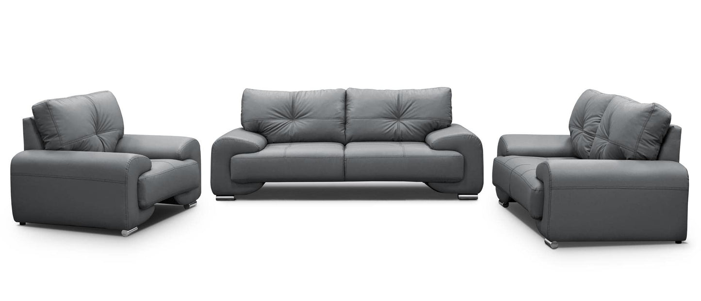 Mars Meble Big-Sofa OME_321 Omega Upholstered Set 3+2+1 Sofa Living Room Sofa Set 3-Piece Couch (Black), 225 x 98 x 88 cm, 185 x 98 x 88 cm, 128 x 98 x 88 cm