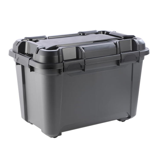 Kreher Storage Box Bunker Tough with Lid and Silicone Seal (IP65/IPX7). Made of Robust Plastic in Various Sizes. Ideal for Wet Rooms, Basements, Garages, Camping etc. (80L)