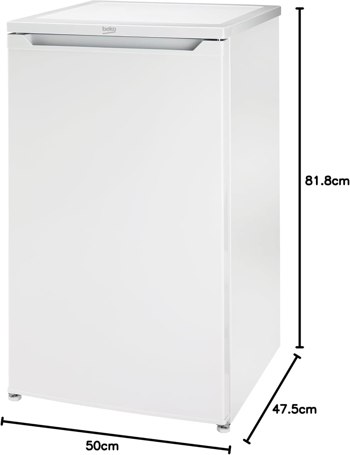 Beko TS190040N Freestanding Fridge 88 L Total Capacity Replaceable Door Hinge Good Lighting in the Unit 38 dB Robust Glass Shelves White