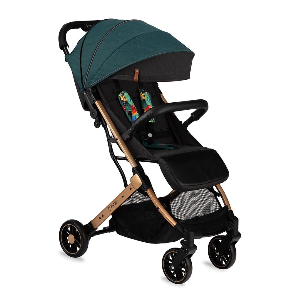 MOMI ESTELLE Kinderwagen für Kinder ab 6 Monat bis zu max. Körpergewicht von 15 kg, H105 x B51 x T75 cm, klappbar auf die Maße H65 x B51 x T21 cm, Gewicht 7,5 kg, 5-Punkt-Sicherheitsgurt