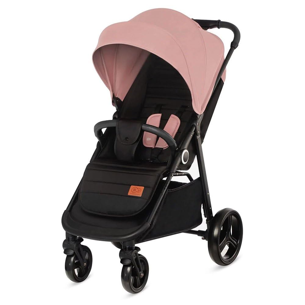 Kinderkraft GRANDE PLUS Kinderkraft buggy von Geburt bis 22 kg, Zusammenklappen mit einer Hand, Liegeposition, großes Verdeck mit Fenster, alle 4 Räder gedämpft, geräumige Sitz, Grau