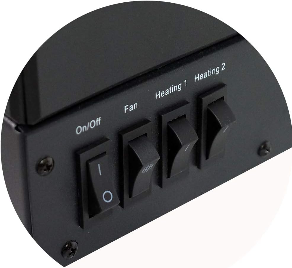 CHEMIN'ARTE Electric Fireplace with Heating, Electric Solo Stand, 67 x 23 x 24 cm, Fireplace with Realistic Flame Effect for Living Room and All Interior Areas, LED Lamps, Freestanding Electric