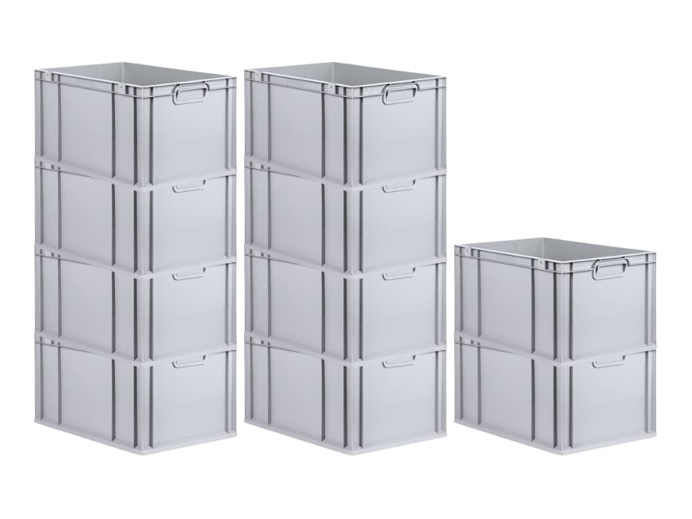 PROREGAL SuperSparSet 5 x Eurobox NextGen Economy | Closed Handles | H x W x D 17 x 30 x 40 cm | 16 Litres | Euro Container, Transport Box, Transport Container, Stacking Container