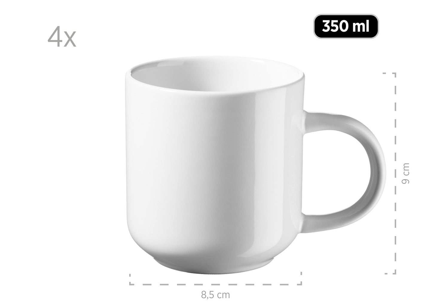 MÄSER 934005 Alenia Series Crockery Set for 4 People in Modern Scandinavian Design, 16-Piece Ceramic Crockery Set in Pink, Stoneware