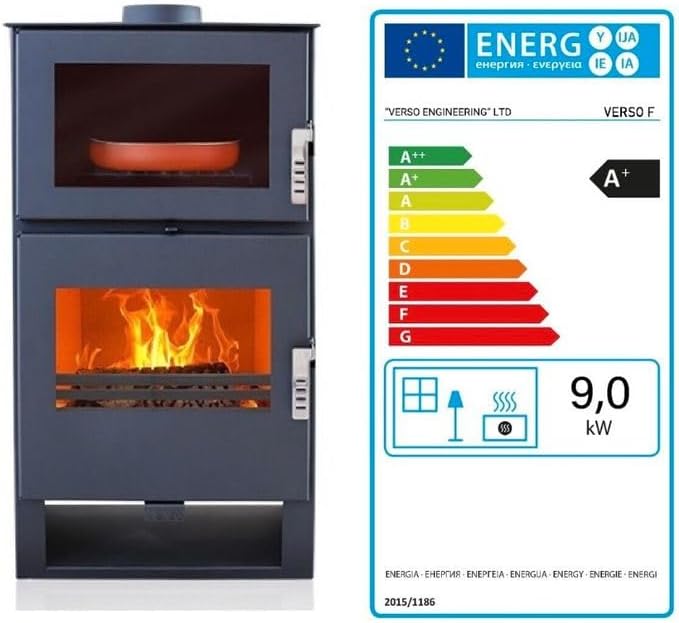 EEK A+ Fireplace with Baking Compartment Verso F - 9kW