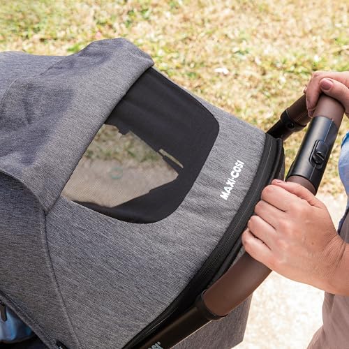 Maxi-Cosi Eva3 Baby Stroller, 0-4 Years, 0-22 kg, Baby Pram, Lightweight and Compact, Flat Reclining Position, 3 Reclining Positions, Automatic with 1 Hand Folding, Carry Strap, Essential Black