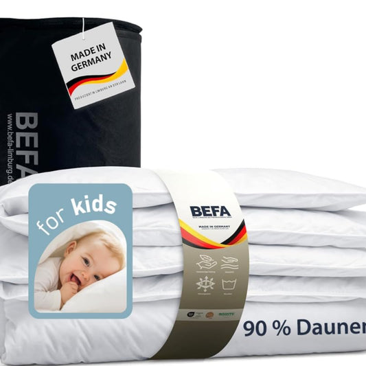 BEFA NATUR Down Duvet, Made in Germany, 135 x 200 cm, 90% Down and 10% Feathers, Summer Duvet, Suitable for Allergy Sufferers (Nomite), Oeko-Tex 100 Class 1 Certified, EN Standard 12934, Downpass