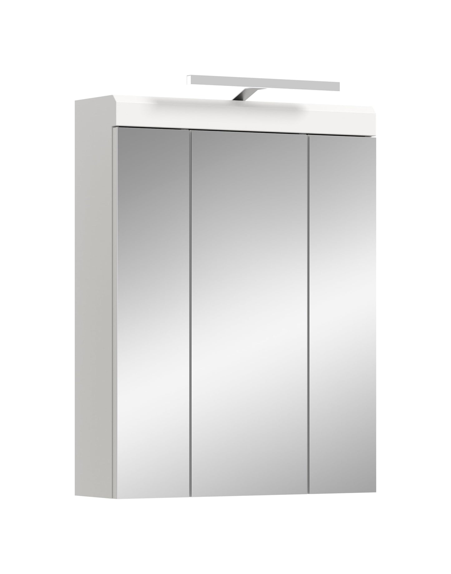 Badezimmer Scout X06B2723 Wall-Mounted Cupboard Wide Cabinet in Front White High Gloss Body Smoke Silver Nb. Approx. 74 x 79 x 24 cm