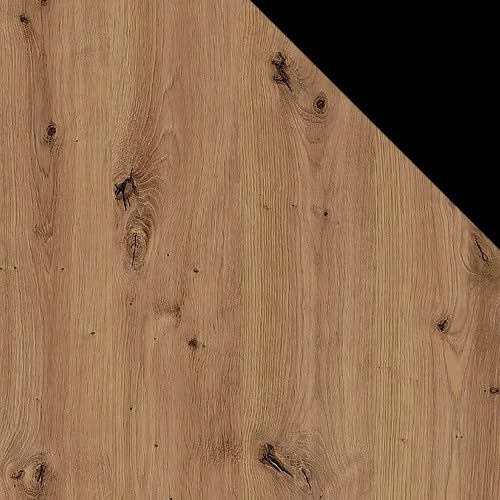 Mela Kitchen 180/120 cm, Kitchen Unit, 5 Cabinet Modules Freely Combinable (Artisan Oak/Black)