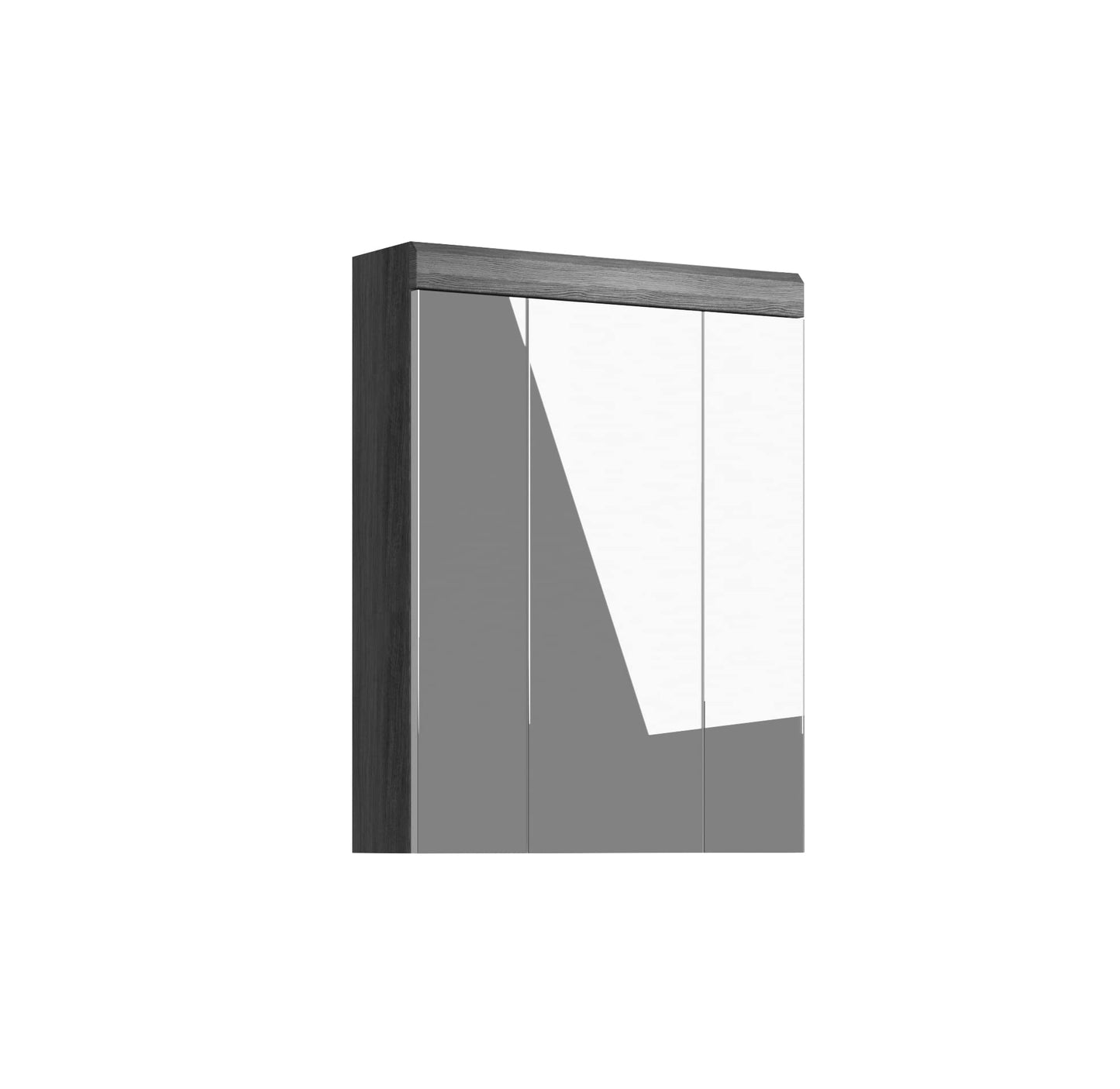 Badezimmer Scout X06B2723 Wall-Mounted Cupboard Wide Cabinet in Front White High Gloss Body Smoke Silver Nb. Approx. 74 x 79 x 24 cm