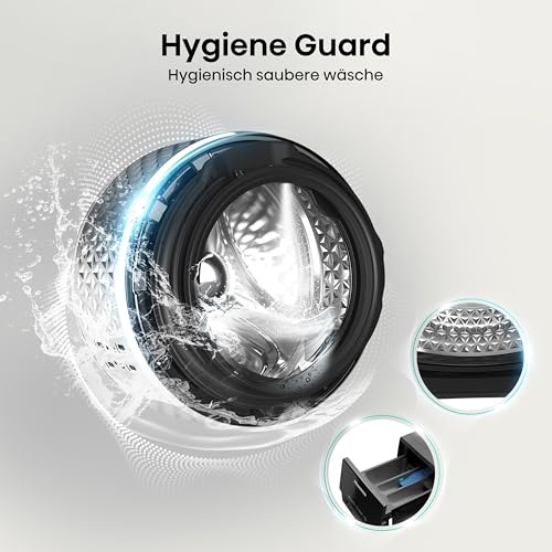 Hisense WF3S1043BW3 Washing Machine with Steam Function, 10.5 kg, 1400 rpm, 19 Programmes, WiFi, ConnectLife, Power JetWash, Aqua Stop, Auto Wash, Quick Wash, Steam Refresh, Energy EEK A-20 Percent