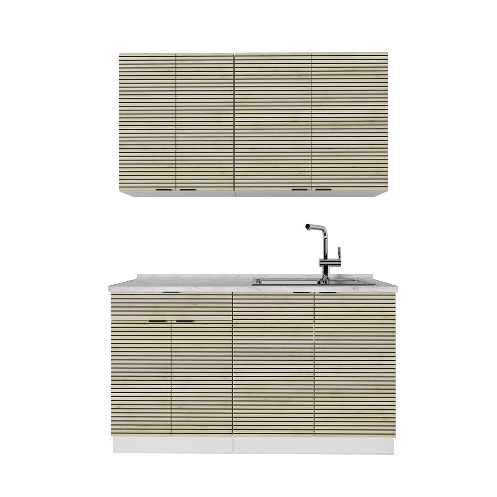 Vicco Fame-Line Single Built-In Kitchen Unit, 140 cm, High-Gloss Fame-Line (Anthracite, High Gloss)