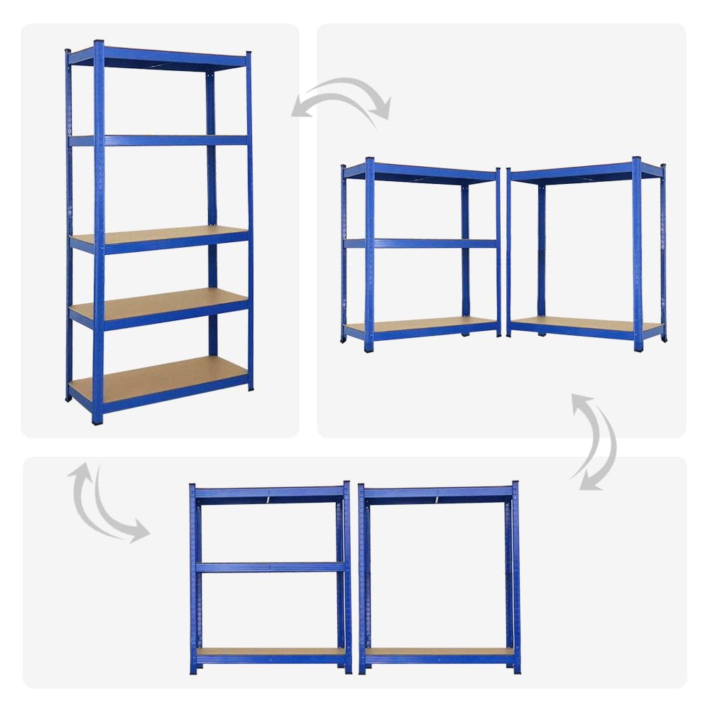 PROREGAL Gorilla Heavy Duty Shelving Unit H x W x D 180 x 90 x 40 cm Shelf Load 175 kg Galvanised Garage Shelving Basement Shelf Workshop Shelving Storage Shelving Boltless Shelving Unit