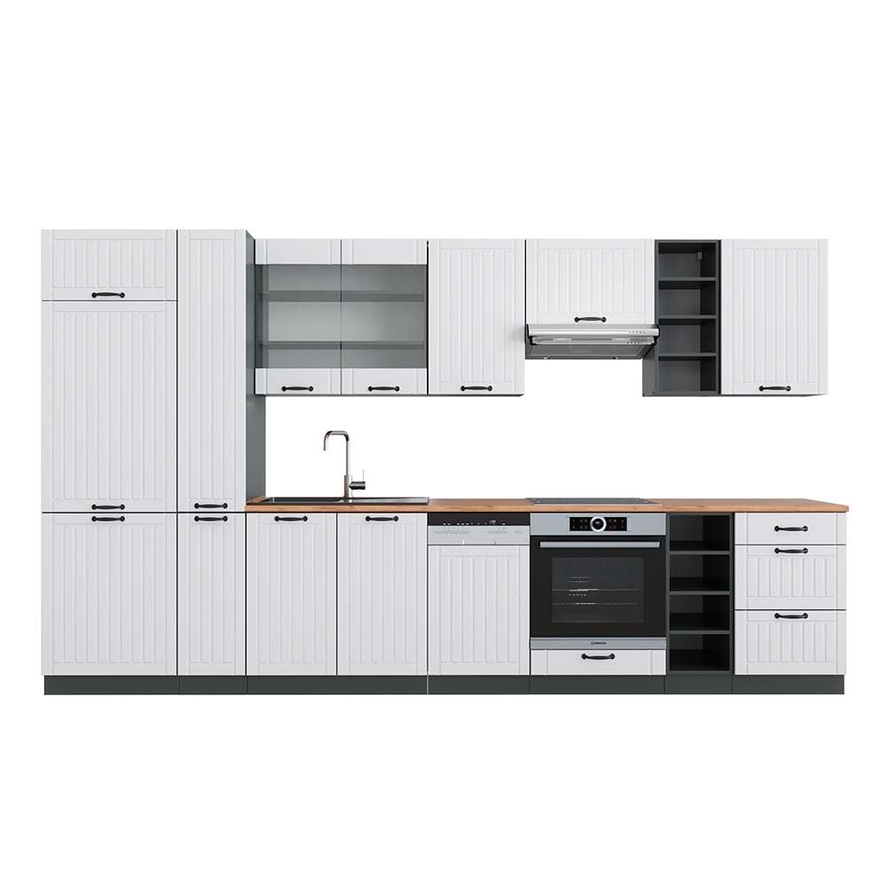 Vicco Kitchen Unit Fame-Line Goldkraft Oak / Anthracite 355 cm without Worktop
