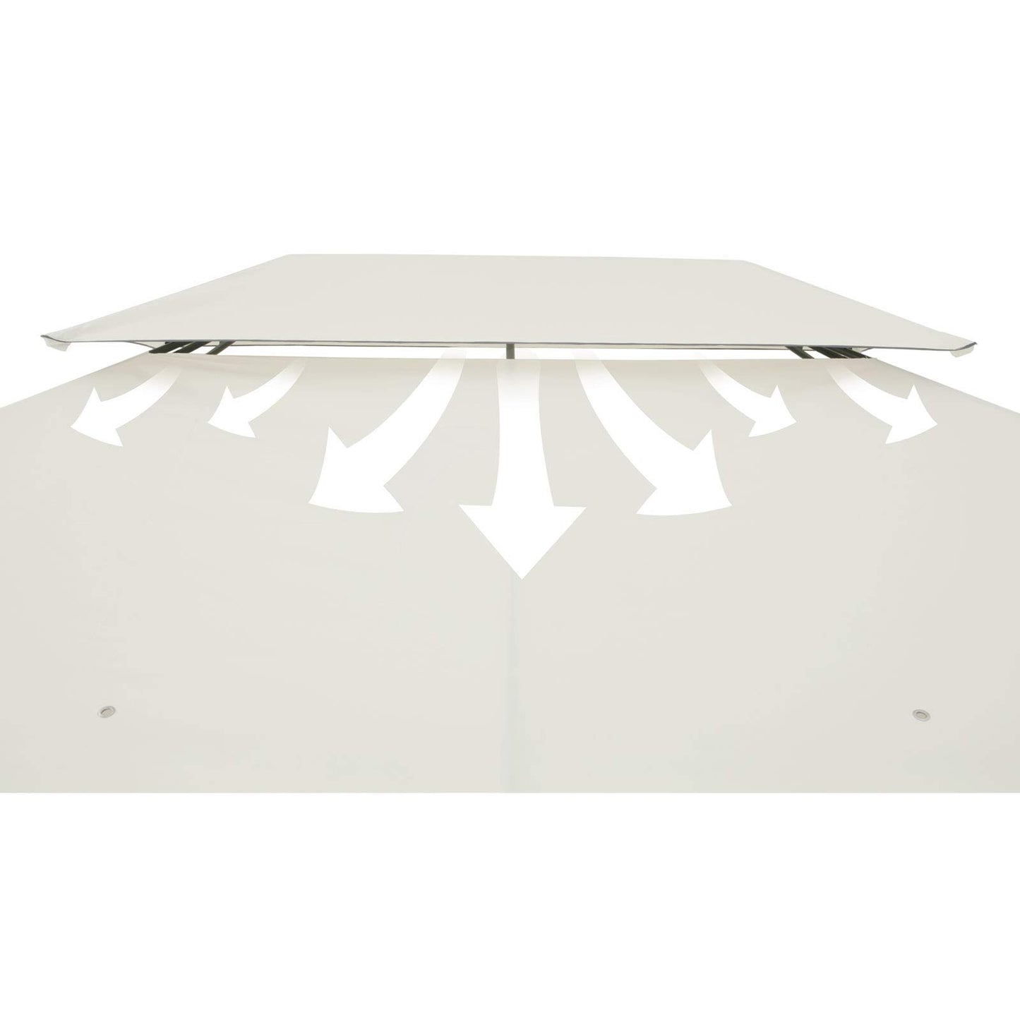 Casaria® Pavillon Topas 3x4m Metall Wasserabweisend UV-Schutz 50+ mit Seitenteile Stabil Gartenpavillon Luxus Modern Taupe