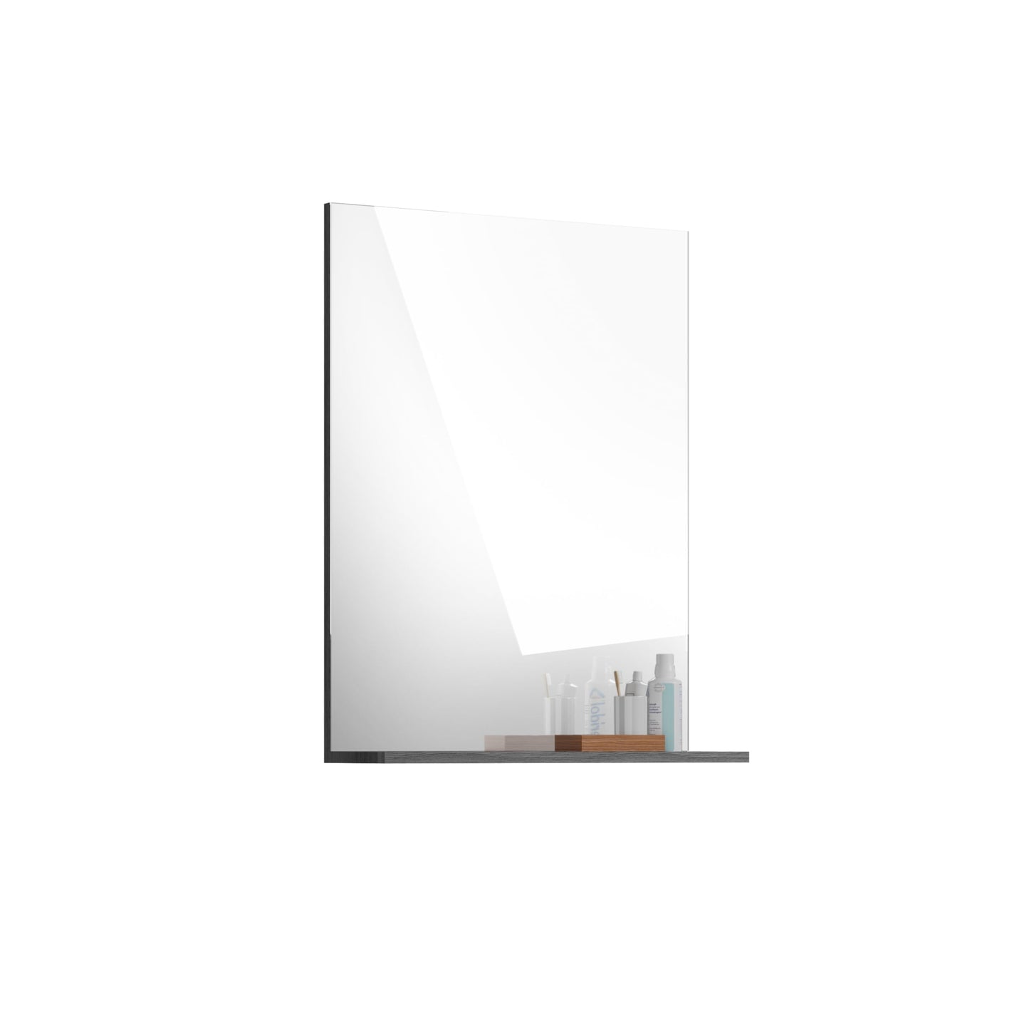 Badezimmer Scout X06B2723 Wall-Mounted Cupboard Wide Cabinet in Front White High Gloss Body Smoke Silver Nb. Approx. 74 x 79 x 24 cm