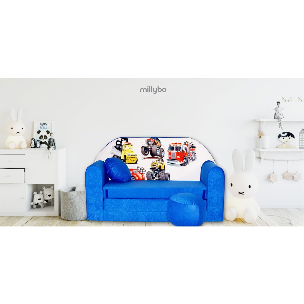 Children's Sofa with Sleep Function Foldable 3-in-1 Children's Sofa Play Sofa with Bed Function Girls Boys Bean Bag Mini Sofa Bed Children's Room Sleeping Chair (A39)