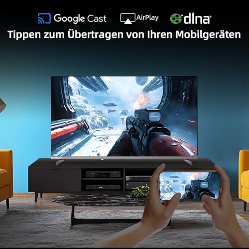 CHIQ L40FT 40 Zoll, Full HD, (100 cm) Smart Fernseher, HDR10, Dolby Audio & DBX-tv, Triple Tuner DVB-C/T2/S2, Integrierter Chromecast, Metall Randlos Design