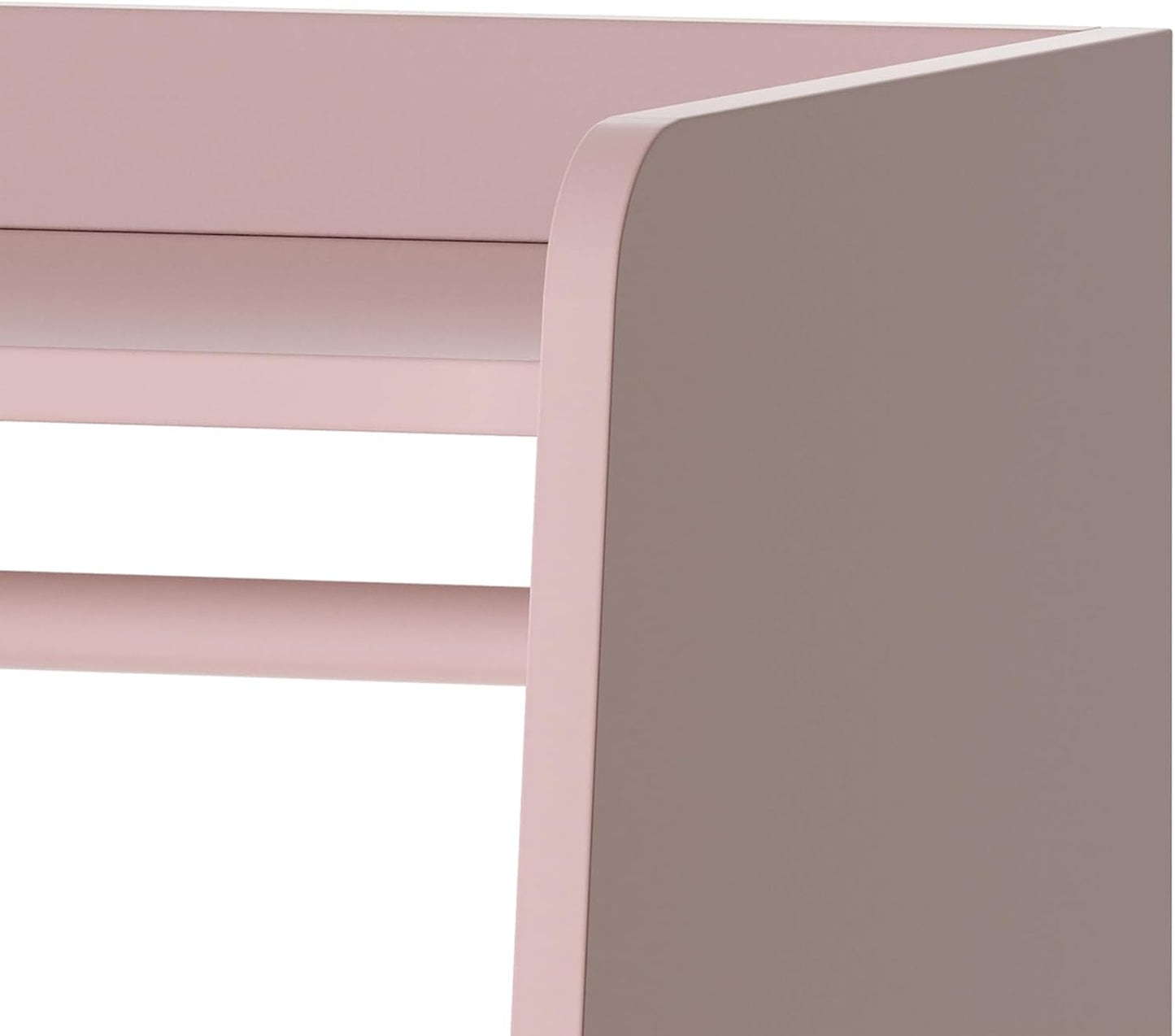 [en.casa] Children's Wardrobe Standing Vestnes Children's Wardrobe with Clothes Rail 90 x 80 x 38 cm Clothes Rack with Shelf Wave Design Cotton Candy/White