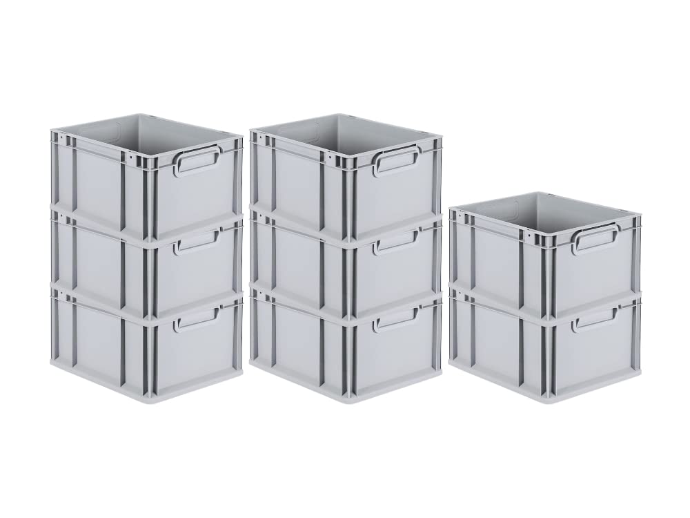 PROREGAL SuperSparSet 5 x Eurobox NextGen Economy | Closed Handles | H x W x D 17 x 30 x 40 cm | 16 Litres | Euro Container, Transport Box, Transport Container, Stacking Container