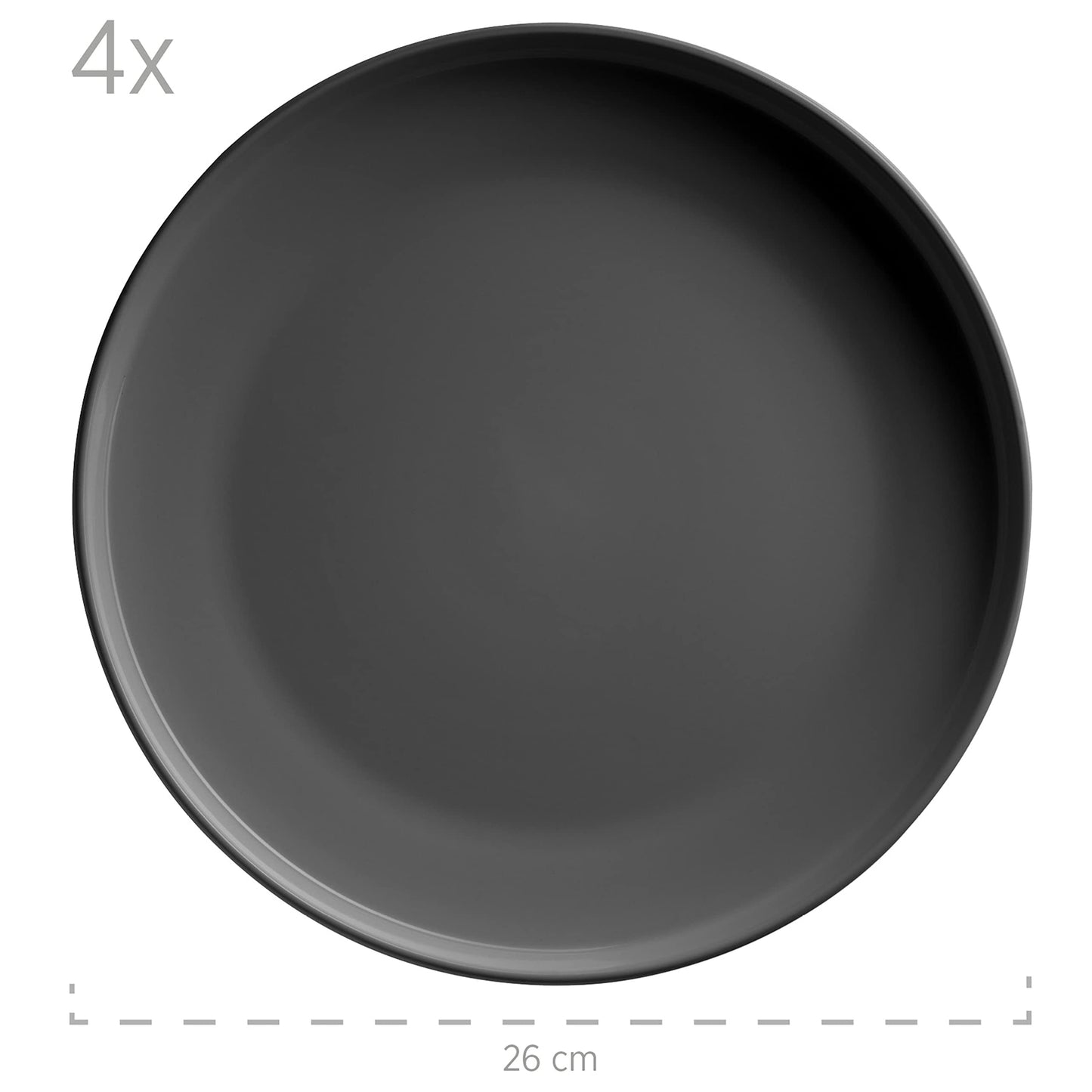 MÄSER 934005 Alenia Series Crockery Set for 4 People in Modern Scandinavian Design, 16-Piece Ceramic Crockery Set in Pink, Stoneware