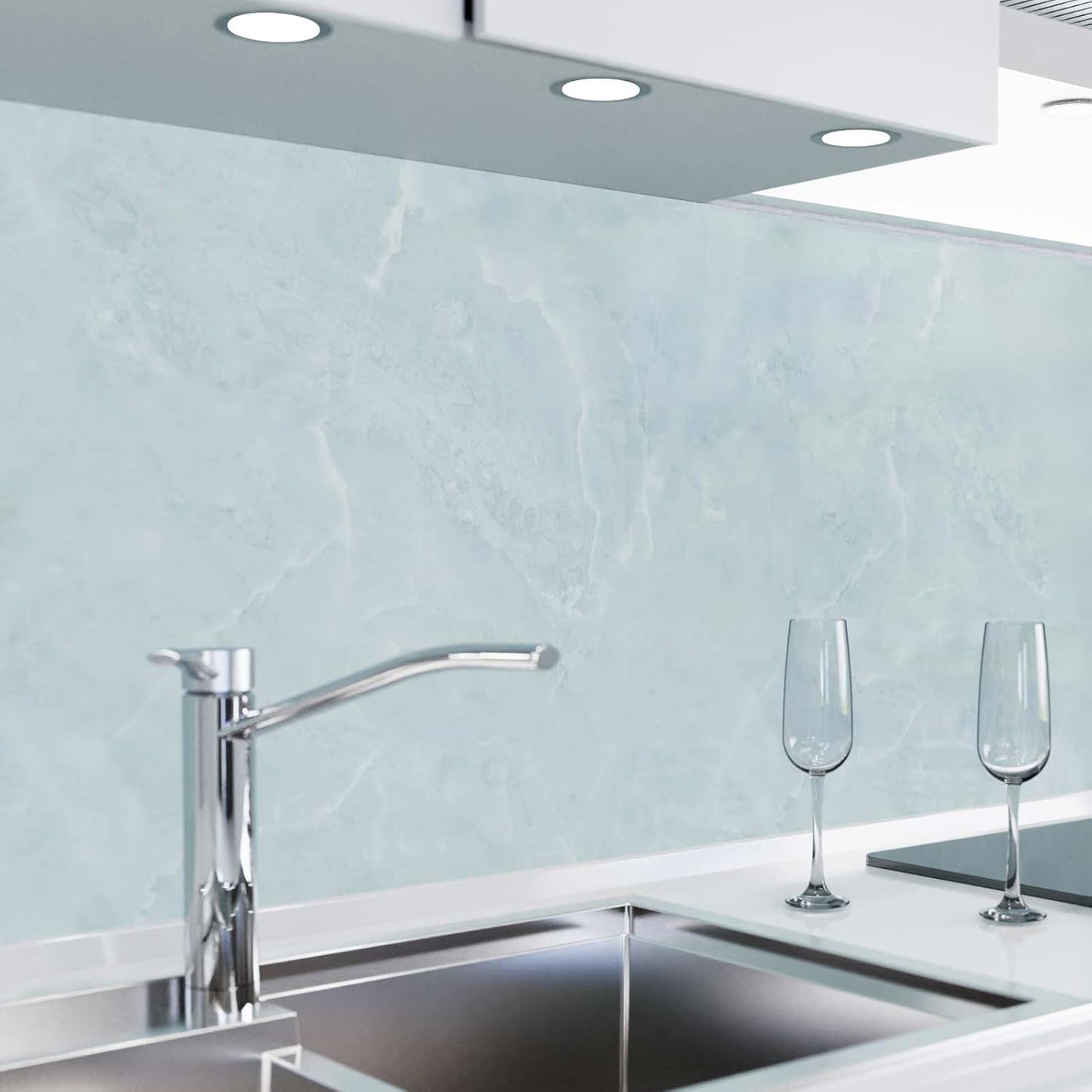 danario Self-Adhesive Kitchen Splashback, Matt, Kitchen Splash Guard, Reinforced Polyethylene Terephthalate (PET) Film, 0.37 mm, Concrete, 60 x 60 cm