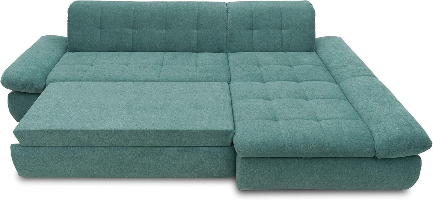 DOMO. collection Moric Corner Sofa, L-Shaped, Corner Sofa, L-shaped, 300 x 172 x 80 cm (W x D x H), Beige