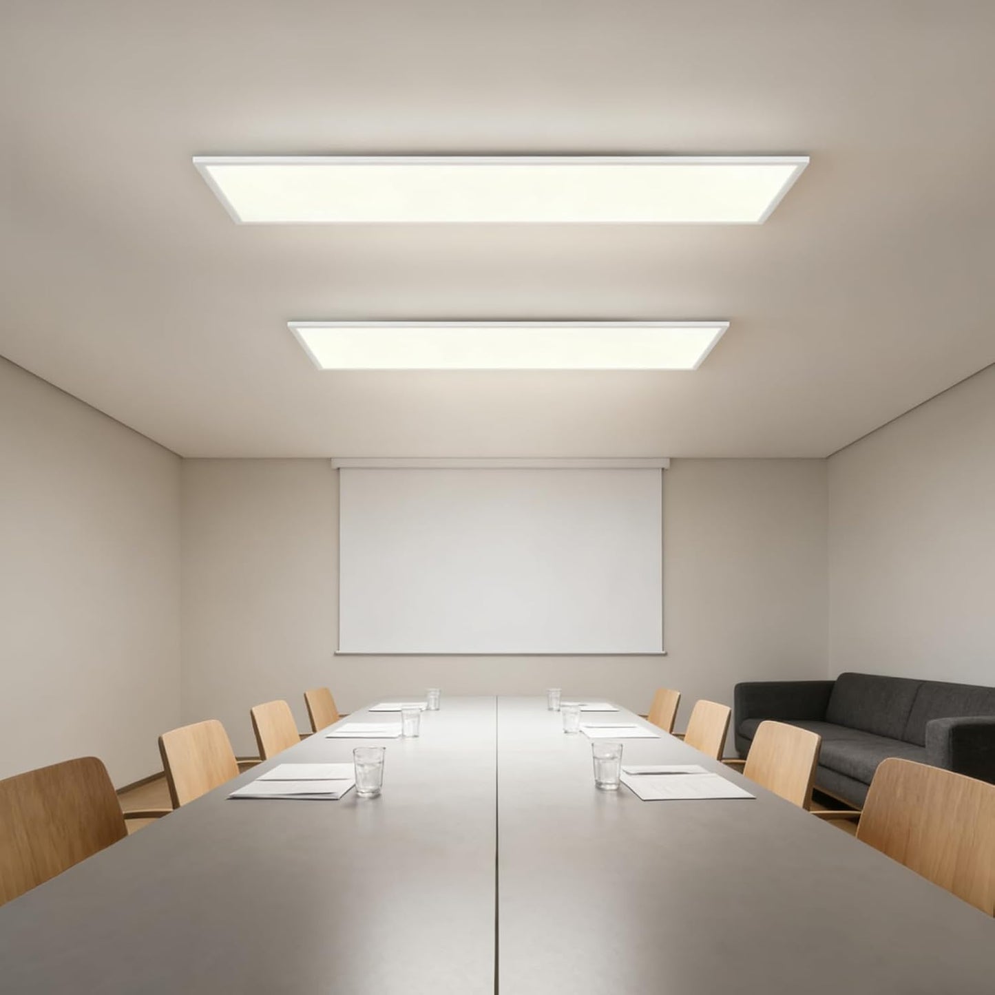 LED Panel Ceiling Light - 100 x 25 cm Long Rectangular Ceiling Light Flat 42 W Ceiling Panel Dimmable with Remote Control White Kitchen Lamp Daylight Lamp for Office Kitchen Hallway Living