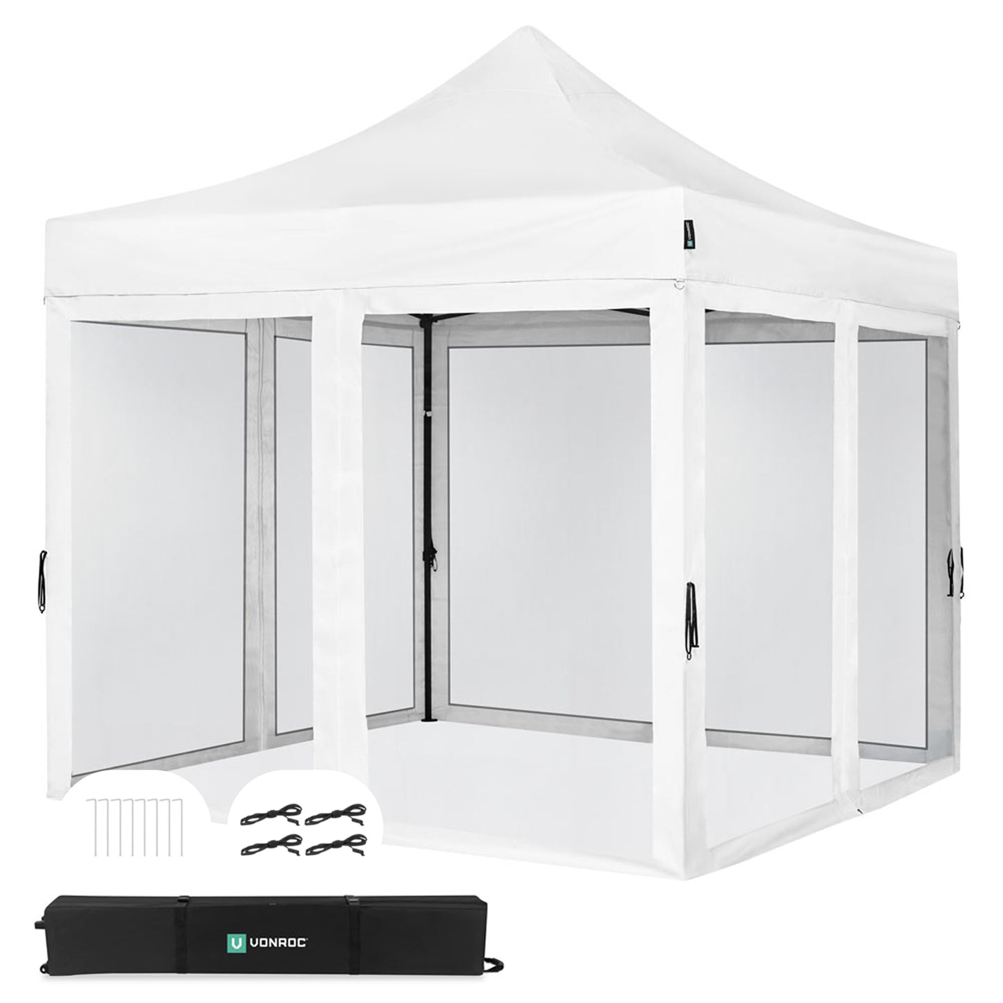 VONROC Gazebo 3 x 3 m Waterproof Stable – Party Tent EasyUp System [3Min Assembly] Pop-up Folding Gazebo Modular Expandable as Festival Tent, Garden Gazebo