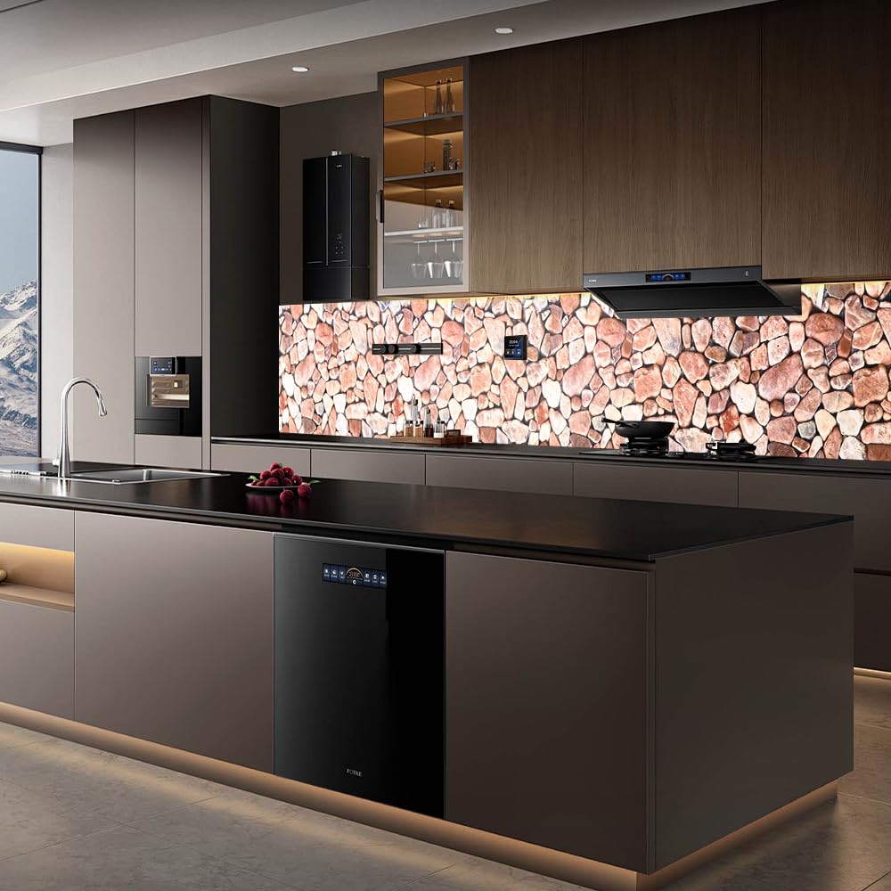 Luxury and Self-Adhesive Kitchen Back Wall - Simple and Stylish Wall Panels (High Gloss Marble White/Grey, 300 cm x 60 cm x 0.2 cm)