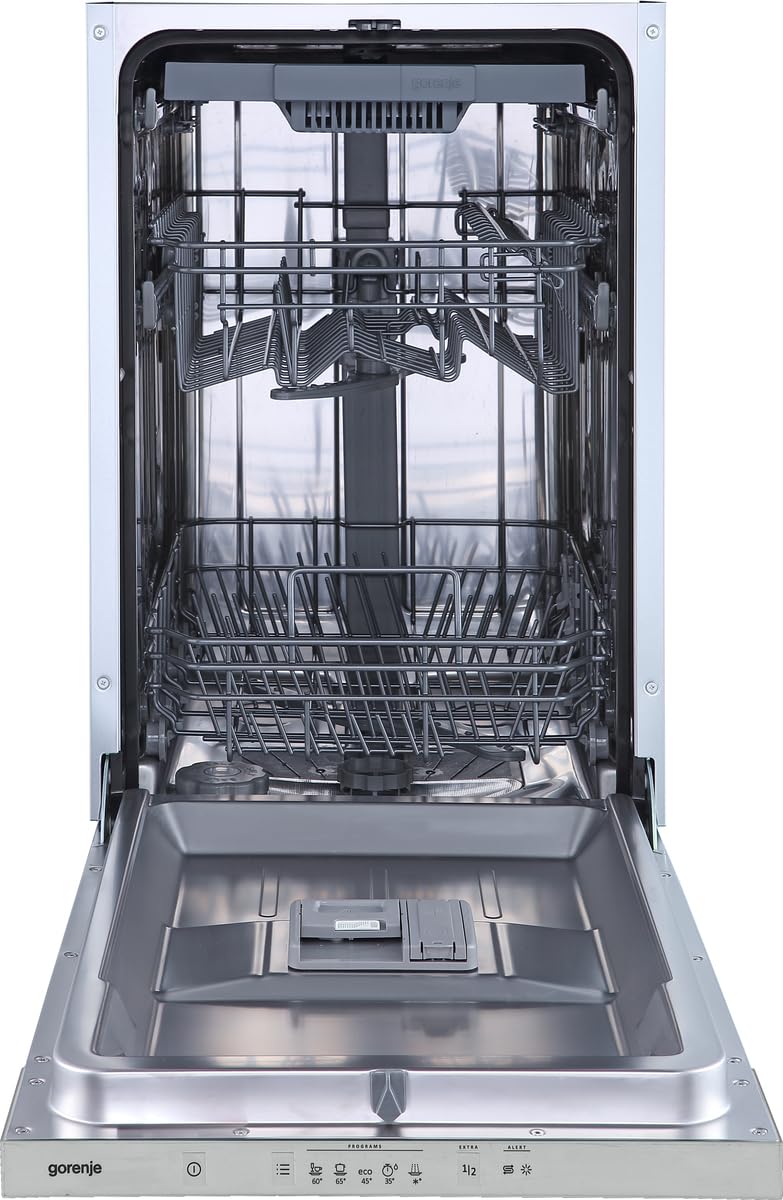 Gorenje GV 520 E10 Fully Integrated Dishwasher, 45 cm, 11 Place Settings, 3 Baskets, 5 Programmes, Height-Adjustable Top Basket, Complete Overflow Protection