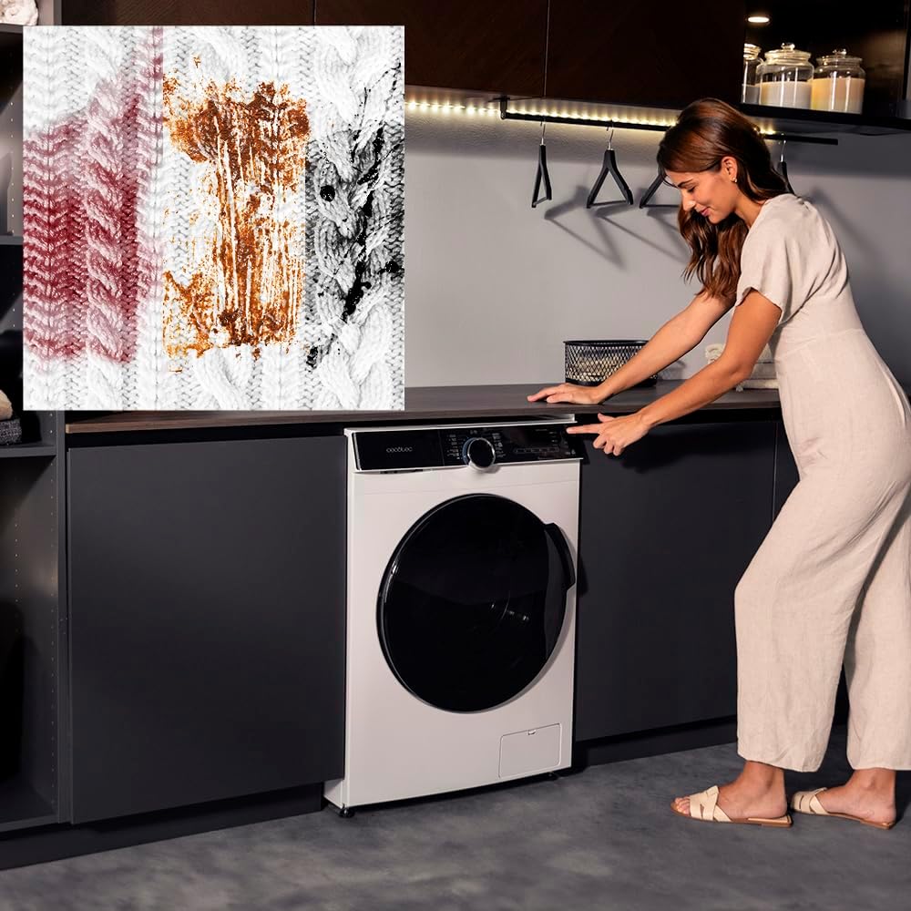 Cecotec Frontlader-Waschmaschine mit 12 kg Bolero DressCode 121000 A. 2000 W, 1400 U/min Maximal einstellbar, WoolMark Zertifizierung, 14 Programme, Niedriger Verbrauch, Automatische Trommelreinigung