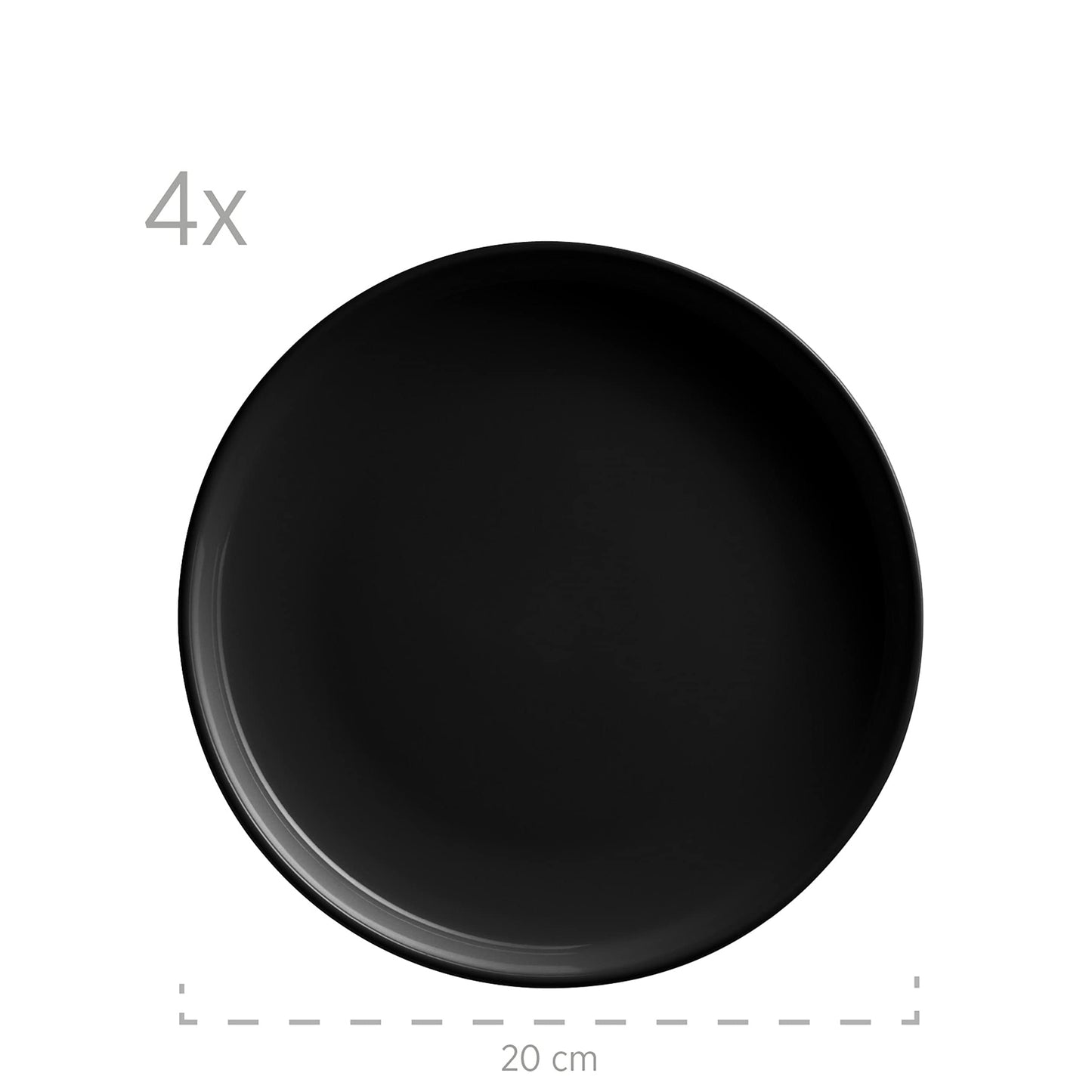 MÄSER 934005 Alenia Series Crockery Set for 4 People in Modern Scandinavian Design, 16-Piece Ceramic Crockery Set in Pink, Stoneware