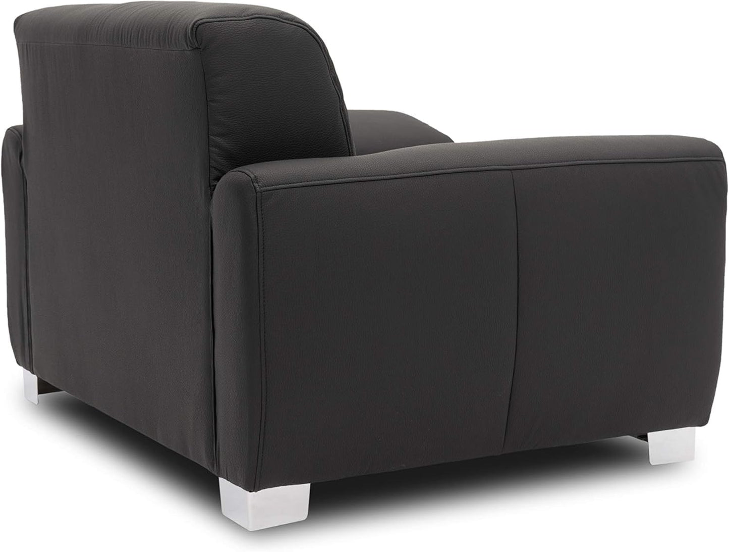 Domo Collection Ricardo Sofa, 3-Seater Couch, Set in Faux Leather, Black, 220 x 89 x 81 cm