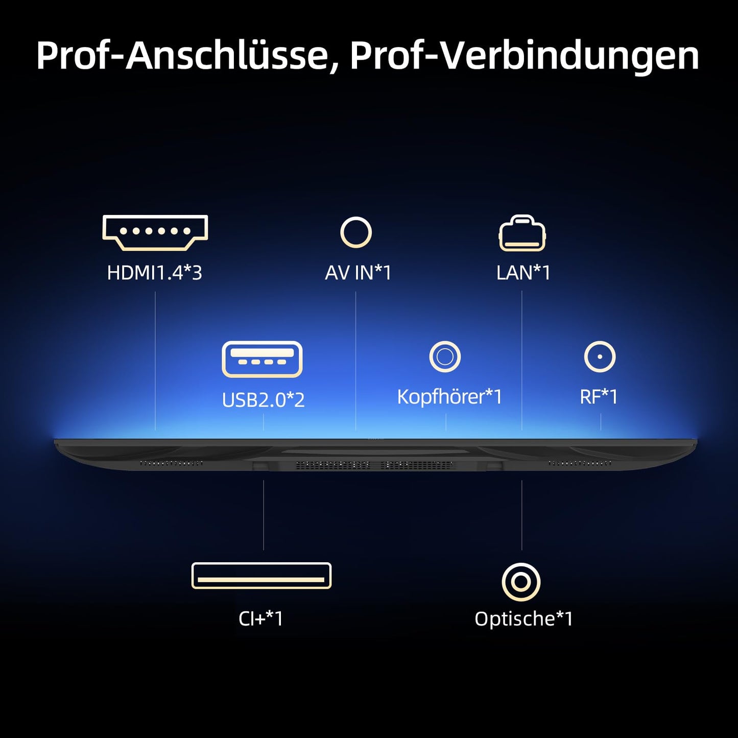 CHIQ L40FT 40 Zoll, Full HD, (100 cm) Smart Fernseher, HDR10, Dolby Audio & DBX-tv, Triple Tuner DVB-C/T2/S2, Integrierter Chromecast, Metall Randlos Design