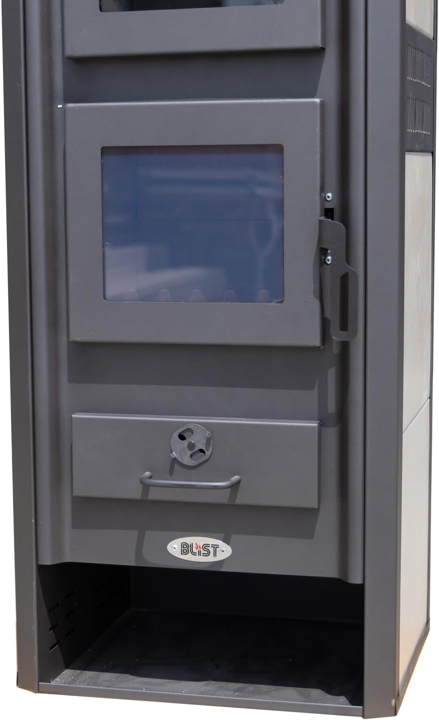 Fireplace with Baking Compartment, White Wood Stove, 12.1 kW, Fireplace, Ambasador Stove, Permanent Burning Stove, Workshop Stove, Swedish Stove, Hut Stove Heating Oven