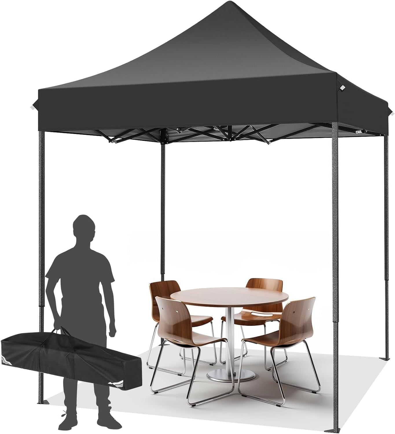 Tooluck Folding Gazebo, 3 x 4.5 m, Waterproof, Stable, Outdoor, Garden Party Tent, UV Protection 50+, with 4 Side Panels, Grey