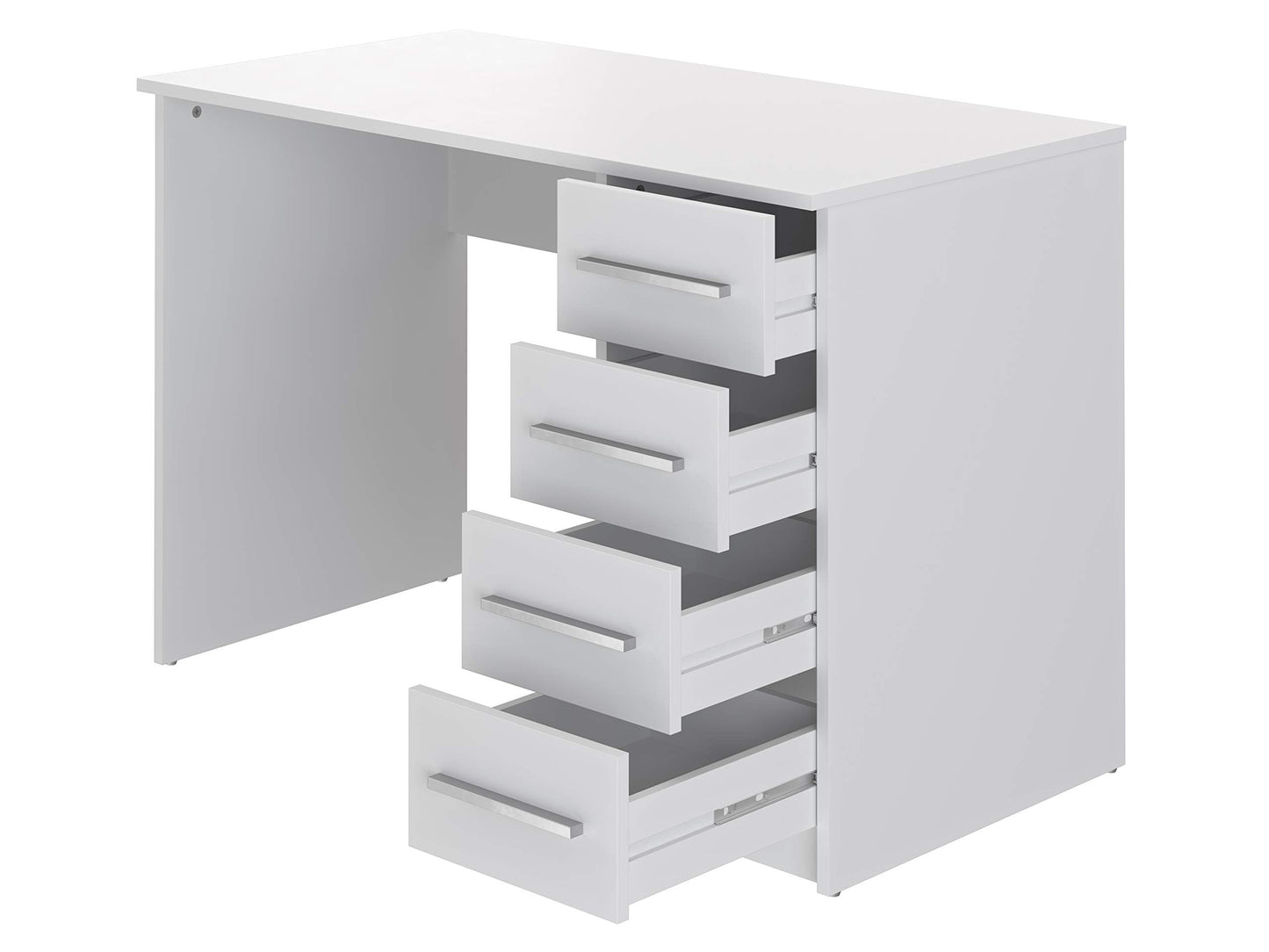 Amazon brand - Movian Idro modern desk, computer desk with 3 drawers, 56 x 110 x 73.5, white
