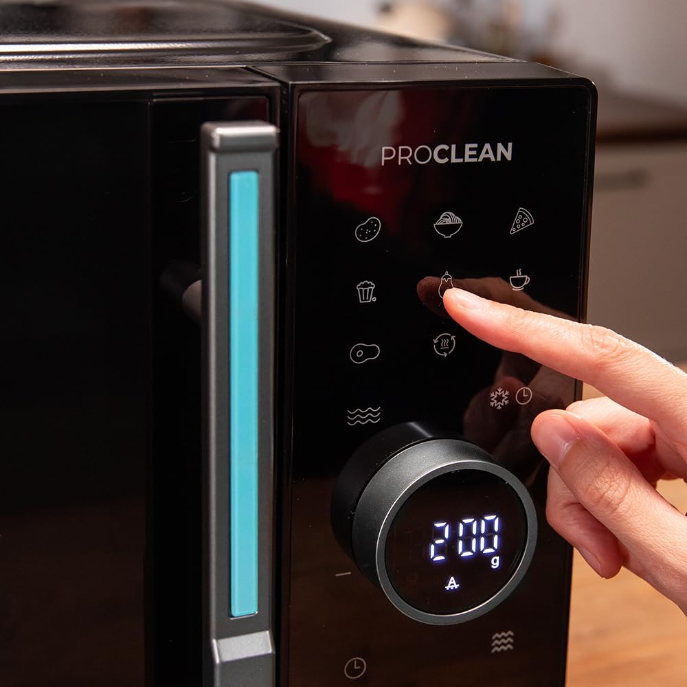 Cecotec Proclean 6120 Touch Screen Microwave with Grill, 23 L, 800 W and 1000 W, Digital, Even Cooking, 5 Power Levels, Defrost Function, Timer 60 Minutes, Turntable 285 mm