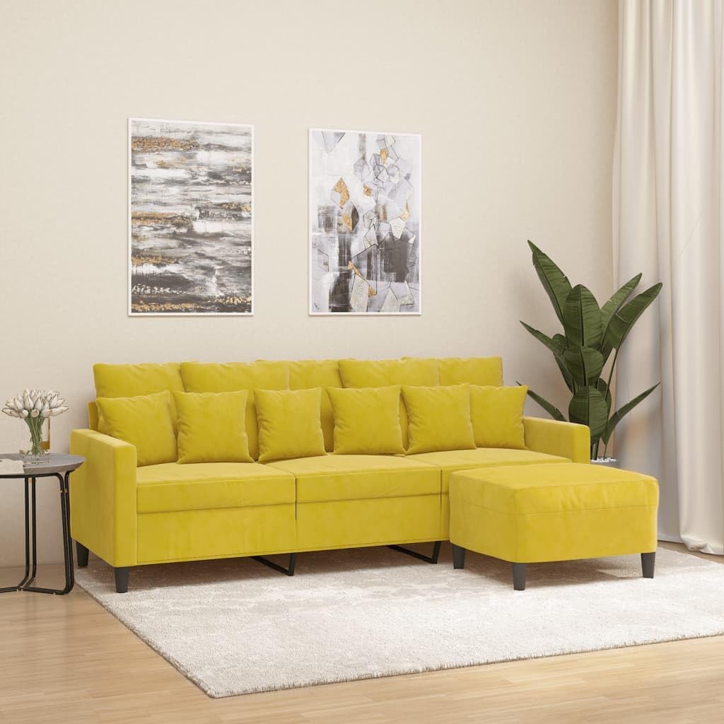 Willood 3-TLG. Sofagarnitur mit Kissen Dunkelgrau Samt,Sofa geeignet für Wohnzimmer, Sofa Set, mit Armlehnen und Kissen