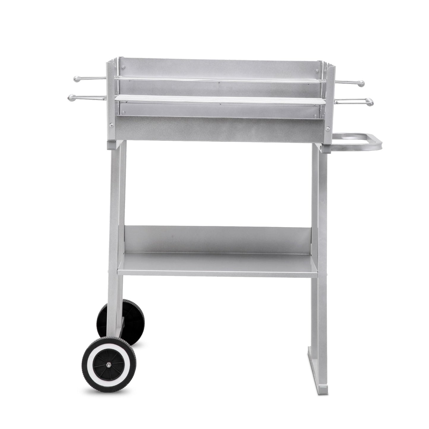 tepro Atlanta Charcoal Barbecue Trolley Outdoor BBQ with Wheels, Height Adjustable Approx. 77 - 88 cm, Grill Area: Approx. 98 x 56 cm, Dimensions Approx. 135.5 x 63 x 91.2 cm, Black
