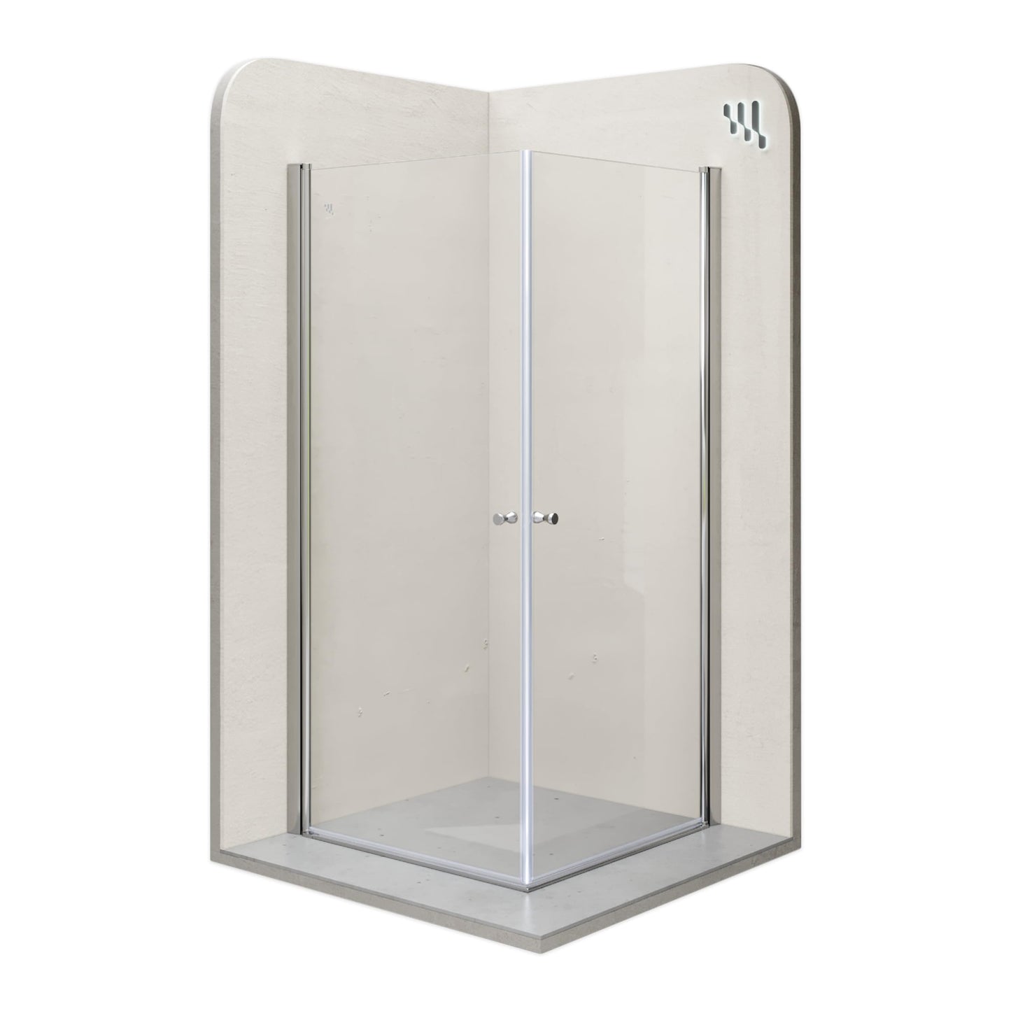 Gaia DK861 Shower Cubicle with Swing Doors, 80 x 80 cm, Height: 180 cm, Corner Shower Cubicle with Lift-Lowering Mechanism Made of 6 mm Nano ESG Safety Glass