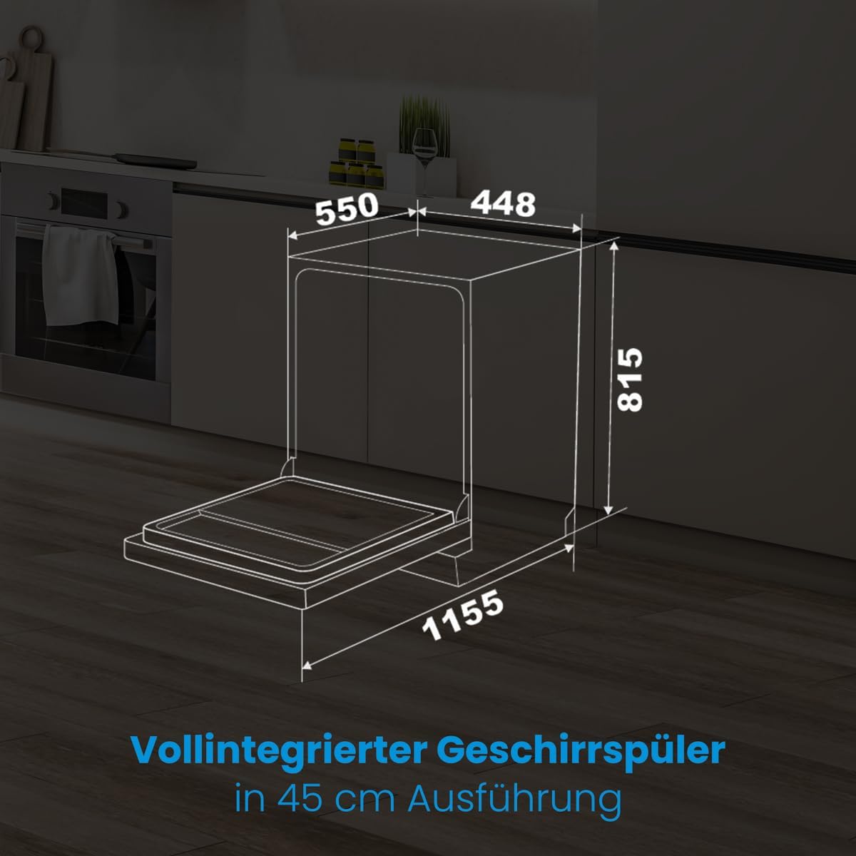 Bomann® Dishwasher 45 cm Fully Integrable | Dishwasher 45 cm for 10 Place Settings | Dishwasher 45 cm with 5 Programmes and 2 Spray Levels | Program Start Selection: 1-24 Hours | GSPE 7420 VI