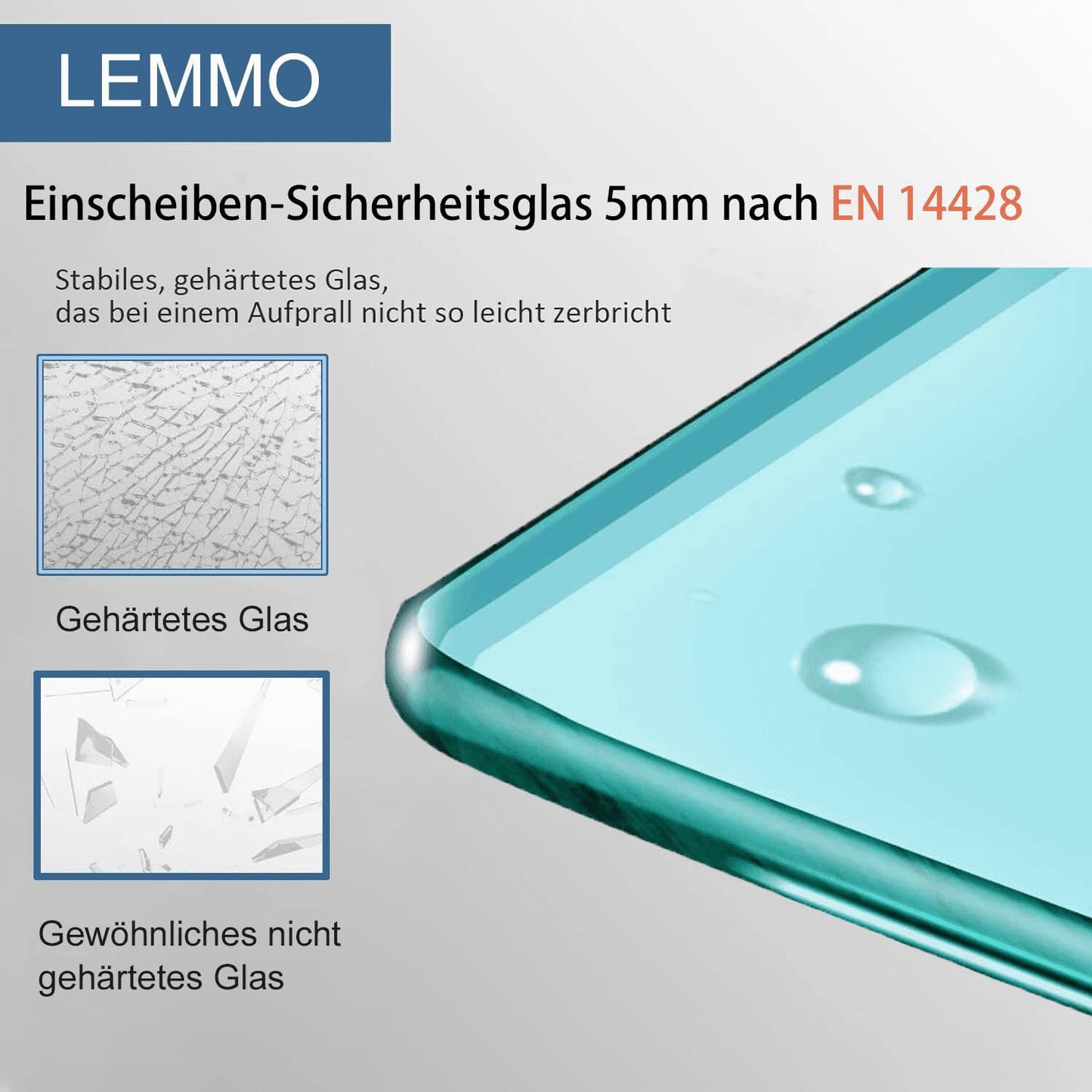 LEMMO Shower Cubicle 70/75/80/90/100 cm Corner Entry 185 cm Height with Swing Doors ESG Glass Folding Door Hinged Door Shower Enclosure Corner Entry (Semi-Foldable, 70 x 80 x 185)