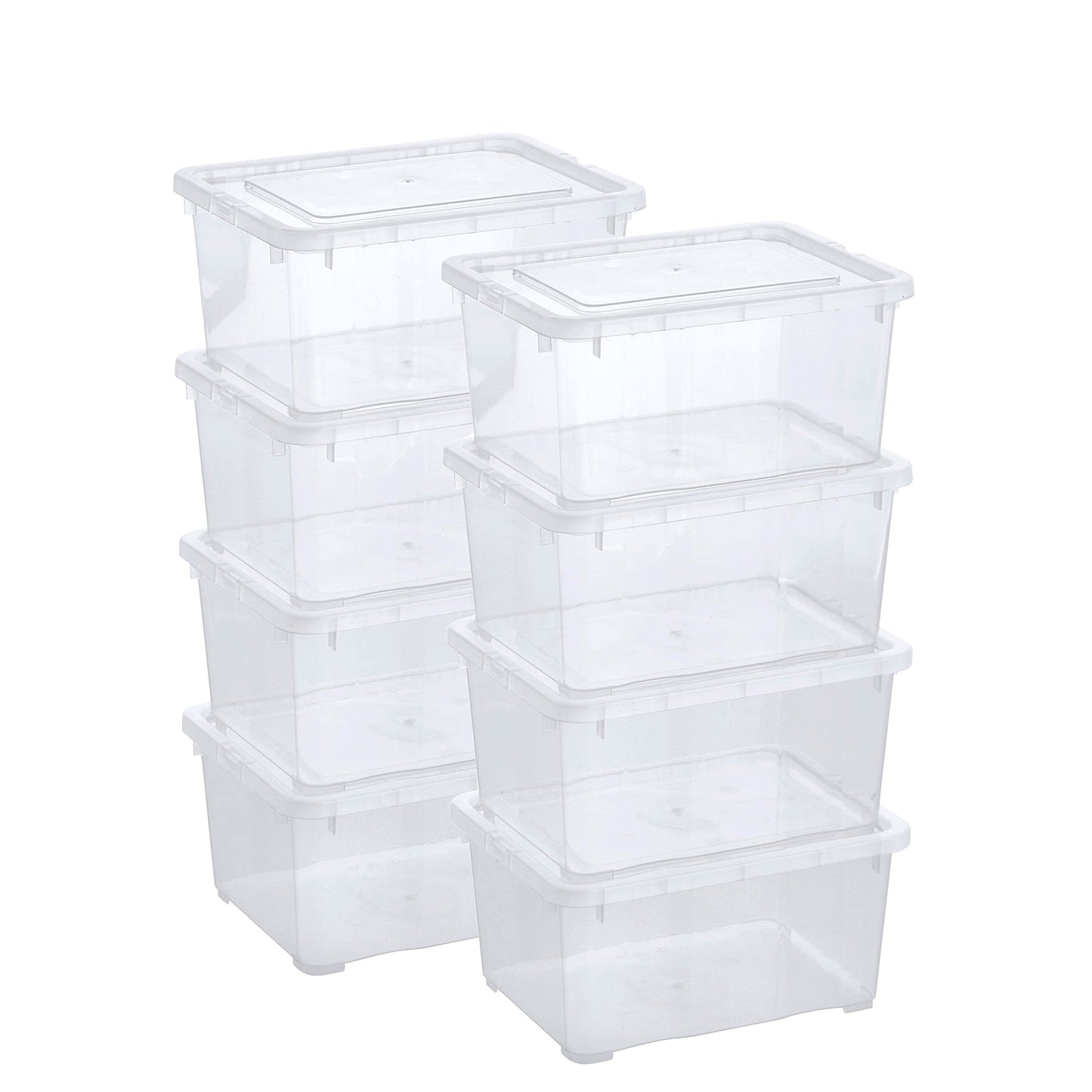 Grizzly Storage Boxes with Lid Transparent – Transparent Boxes, Stackable, with Ventilation, 5er Set, 10 l